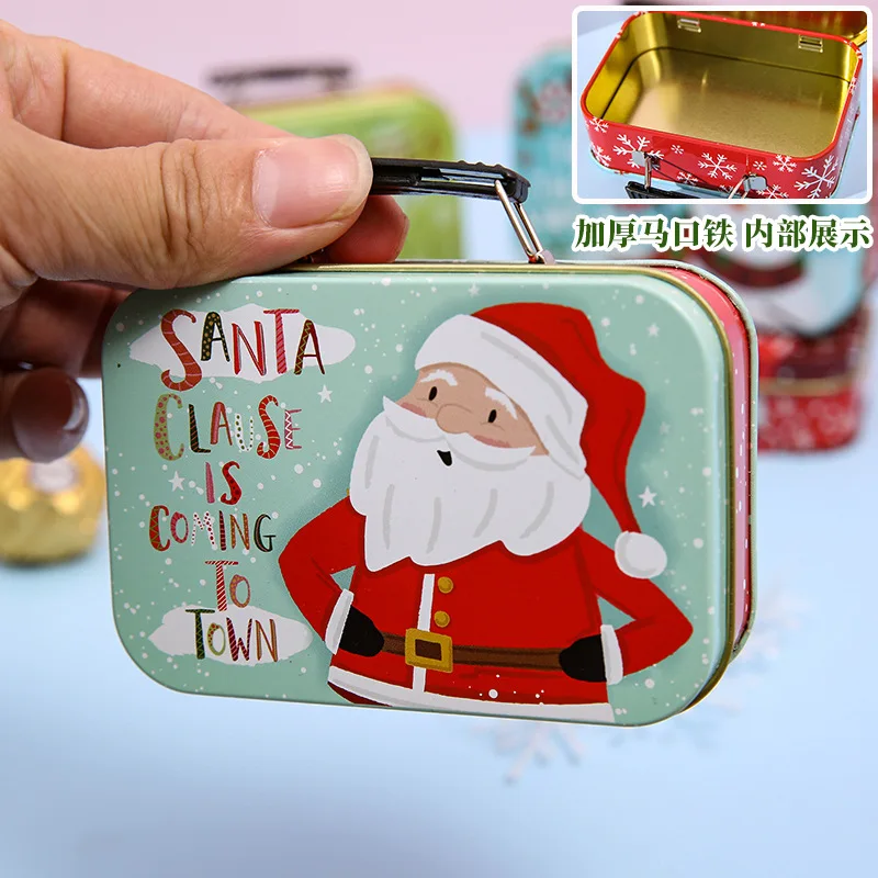 Мультяшная жестяная коробка Рождественская упаковочная Подарочная пустая