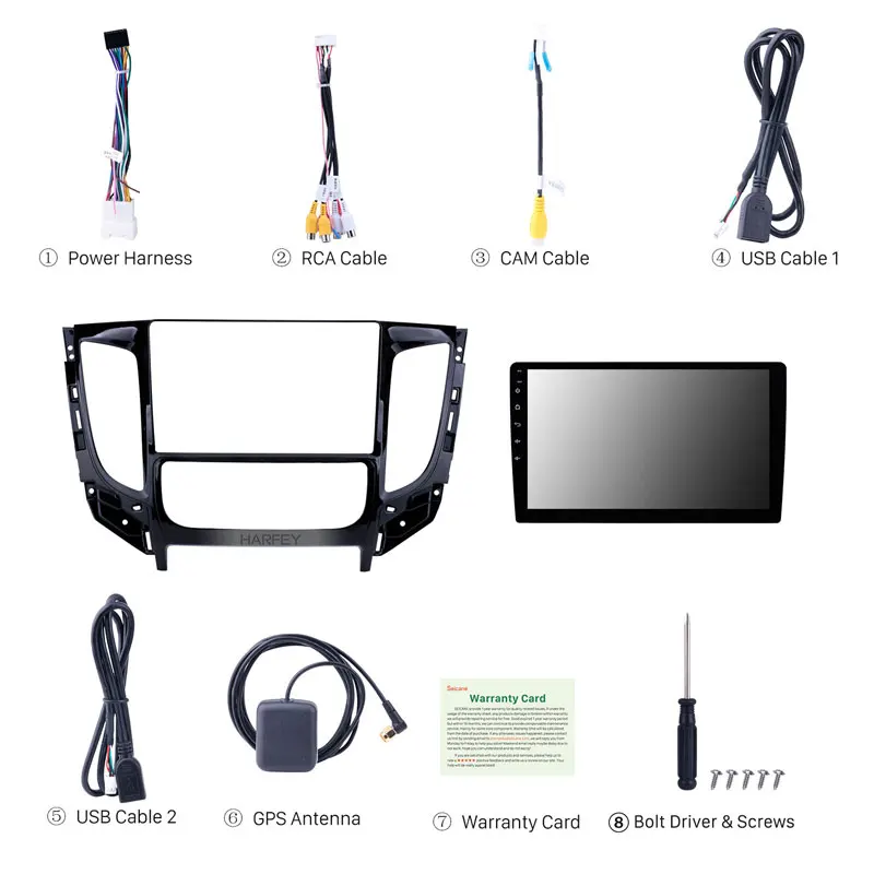 Harfey 9 дюймов Android 1 Bluetooth радио для Mitsubishi TRITON 2015 Авто A/C с GPS навигацией USB поддержка