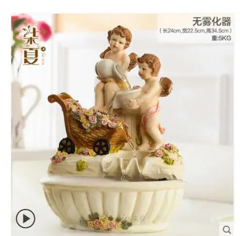 

Creative Birthday Gift European Angel Angel Water Doll Running Water Pieces TV Cabinet Room Decorations Desktop Home Crafts