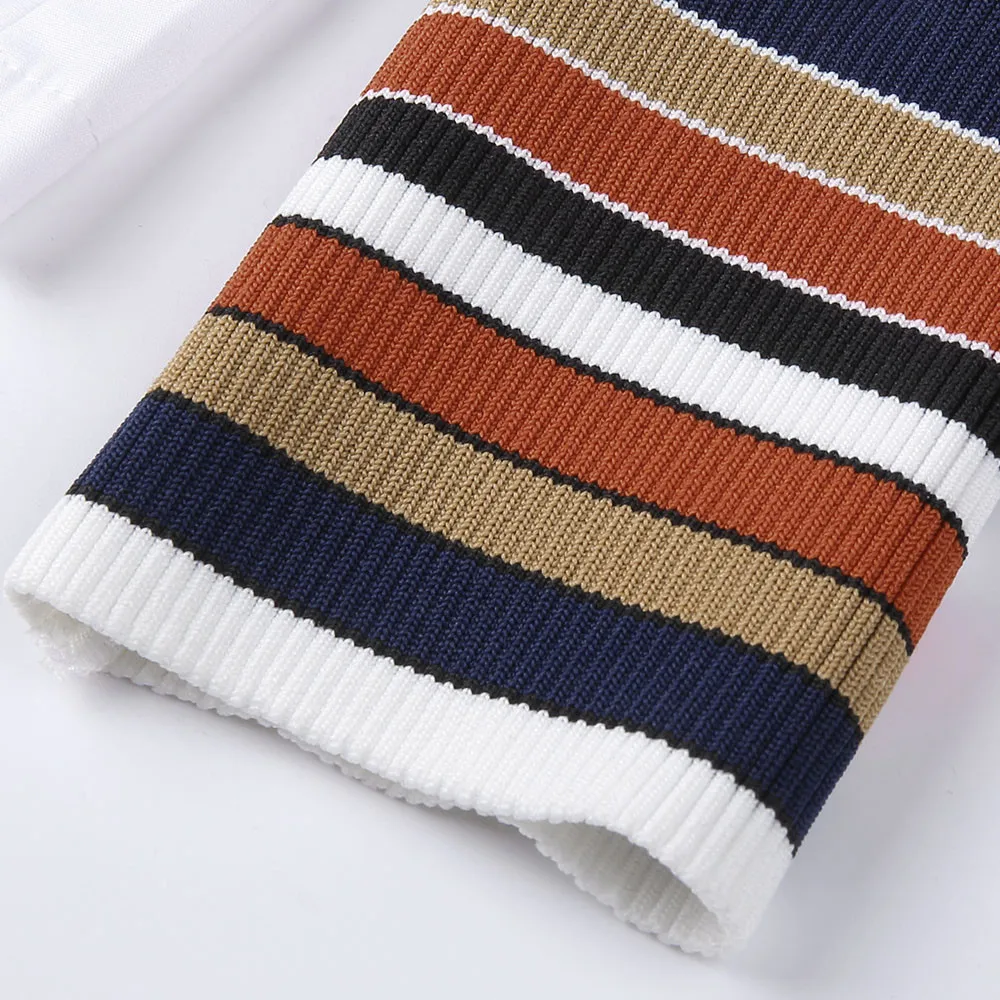 Женская блузка с открытыми плечами осенняя повседневная разноцветная в полоску