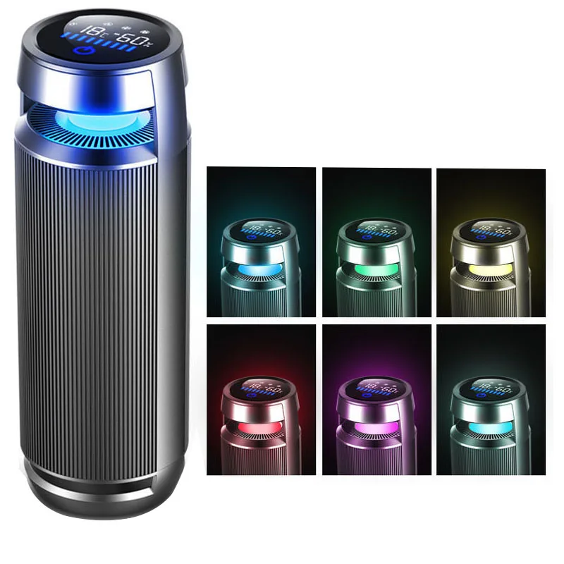 

Metal Air Purifier Car Home Ture HEPA Filter Air Fresheners Cleaner Air ozonizer Negative Ion Ozone Generator Purifying 5V LED