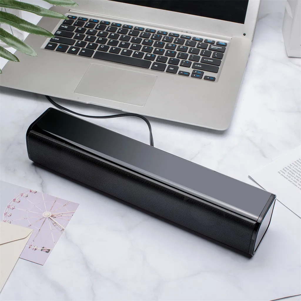 H25 USB Wired Powerful Computer Speaker Bar Stereo Subwoofer Bass speaker Surround Sound Box for PC Laptop phone Tablet MP3 MP4