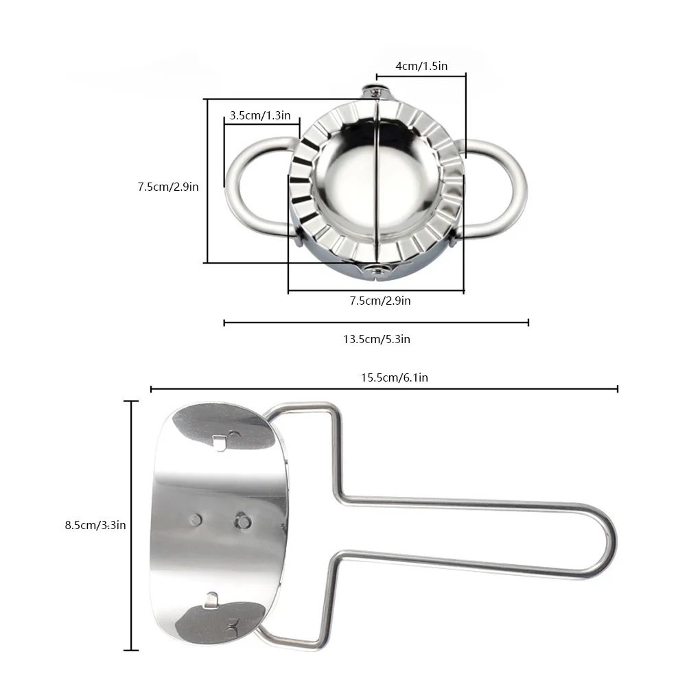

2pcs/Set DIY Dumpling Mold Wrapper Slicer 304 Stainless Steel Dumpling Maker Device Kitchen Cooking Tools Kit