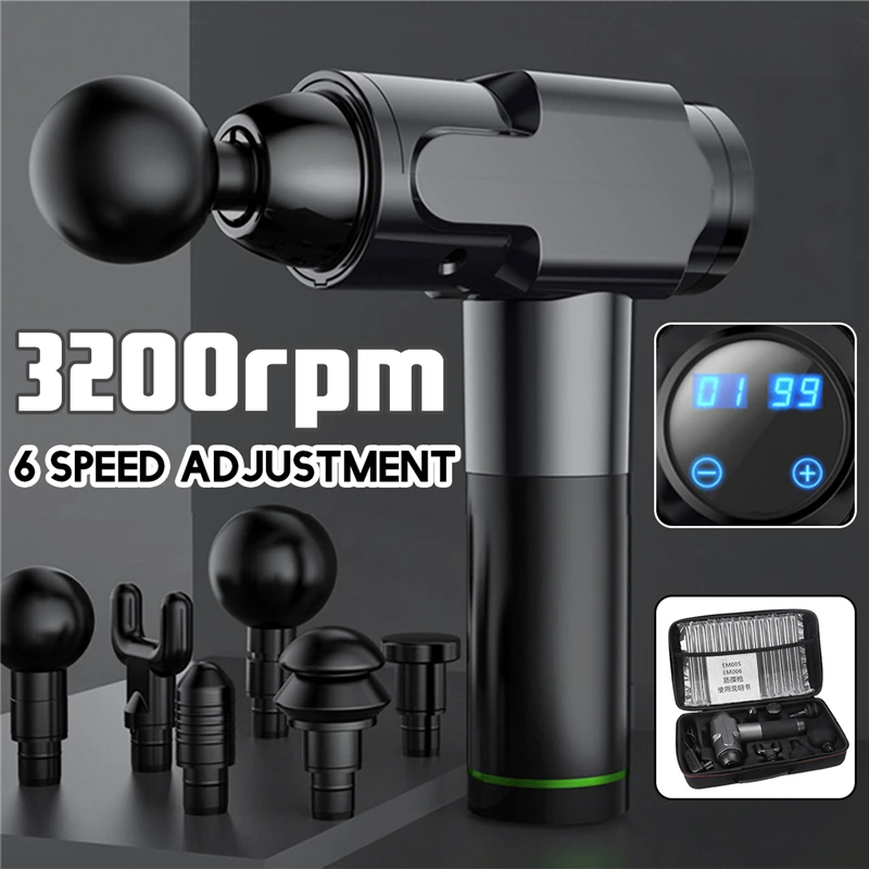 Музыкальный пистолет об/мин 6 Скоростной Массажер для облегчения боли в мышцах