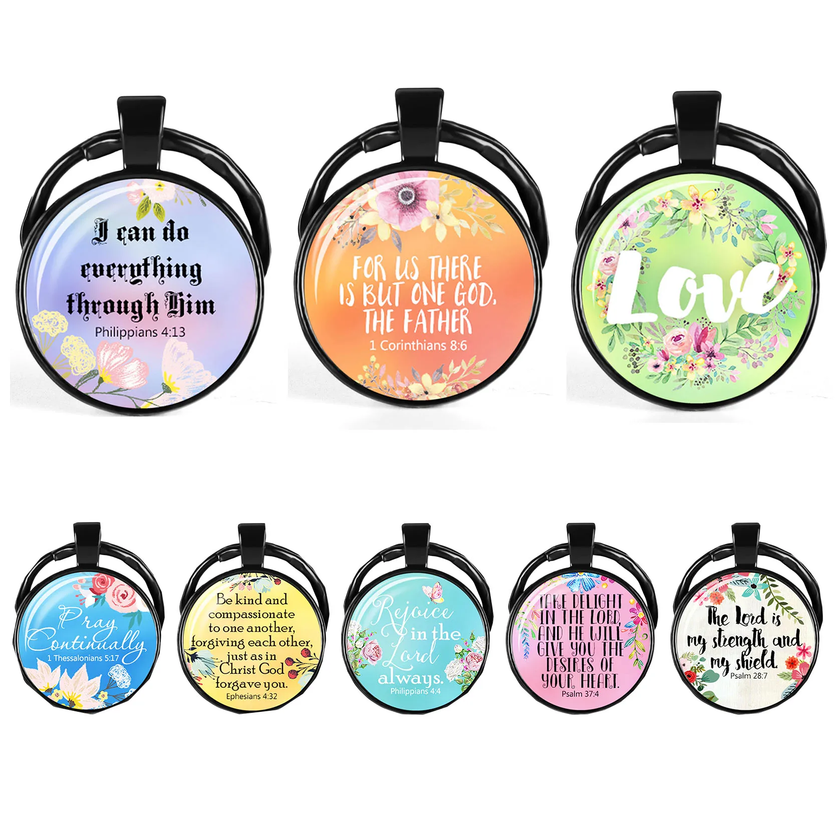 Новый черный держатель для ключей из Христианской Библии подвески стеклянная