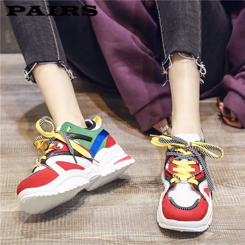 Кроссовки женские на толстой подошве модная обувь платформе массивные кеды в