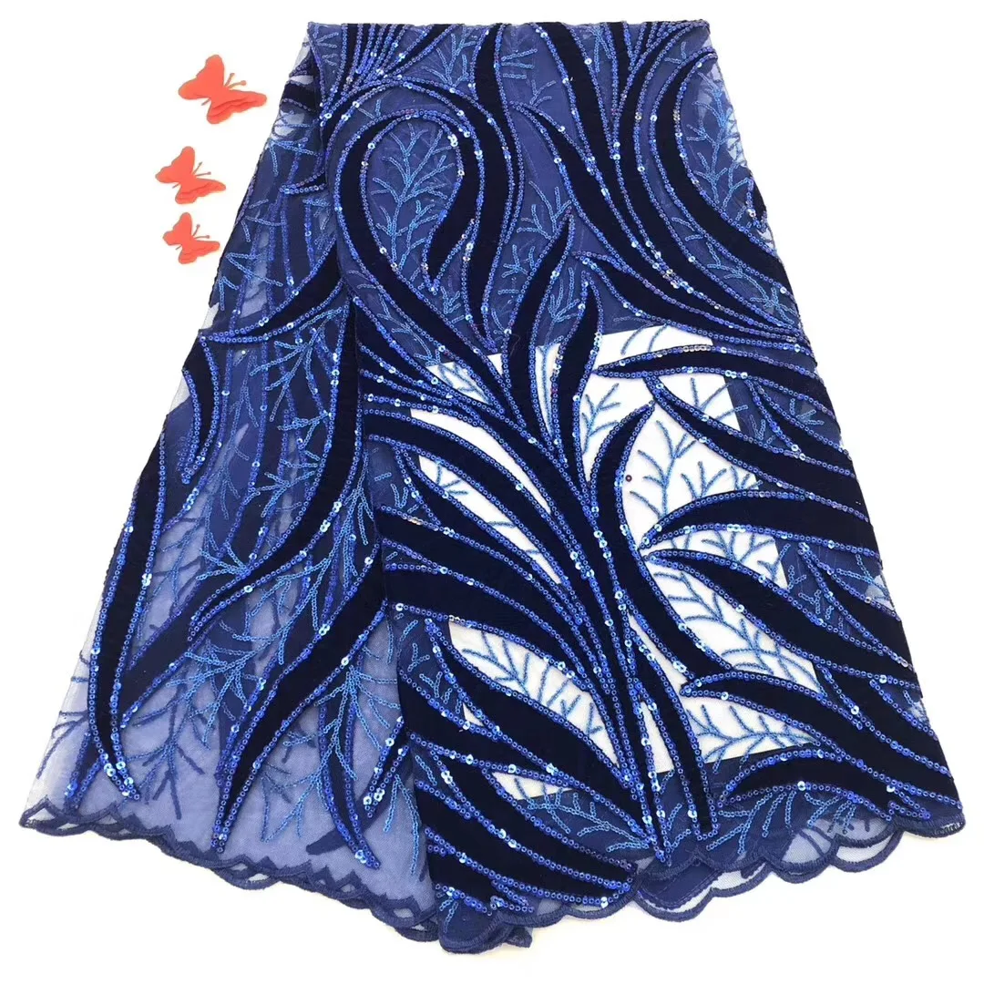 Paarse Kleur Fluweel Kant Afrikaanse Tulle Franse Netto Stoffen Nigeriaanse Bruiloft Mesh Fluwelen Met Sequin | Дом и сад