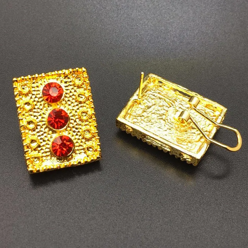 F & Y красный квадратный Циркон высокого качества Роскошные ювелирные изделия