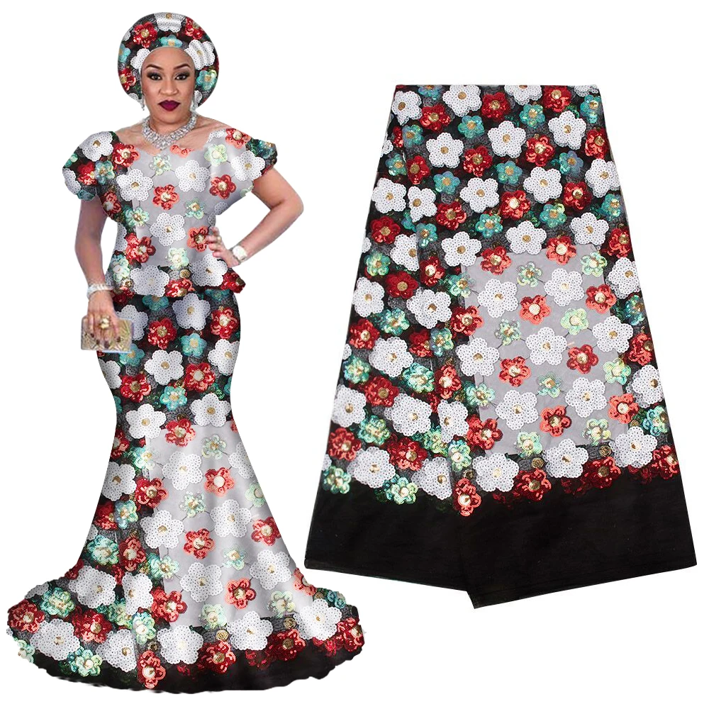 2019 высокое качество нигерийские кружевные ткани последние бисерные блестки