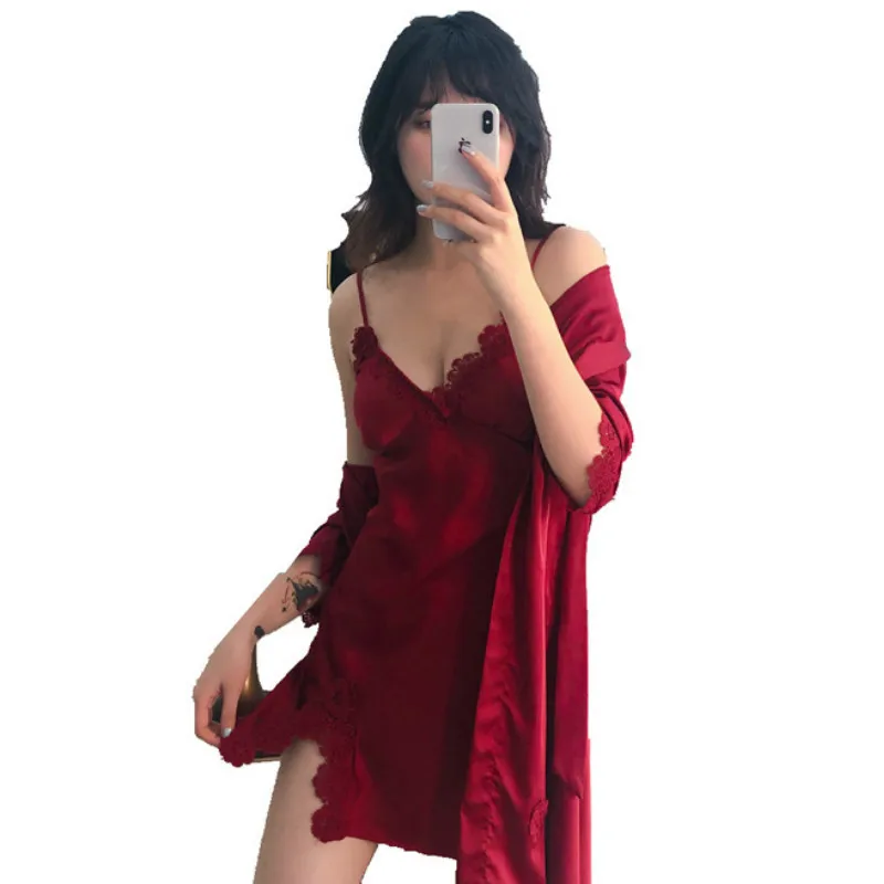 SIMISI женская ночная рубашка из вискозы однотонная кружевная сексуальная пижама с