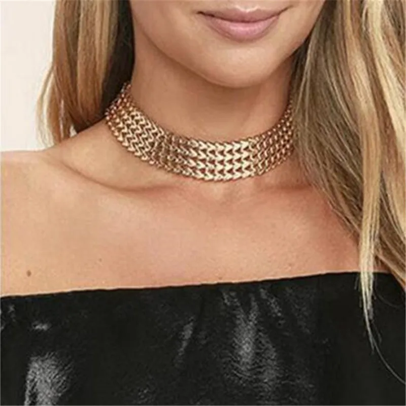 WKOUD золотое ожерелье для женщин bijoux argent модное Золотое Чокер ожерелья с