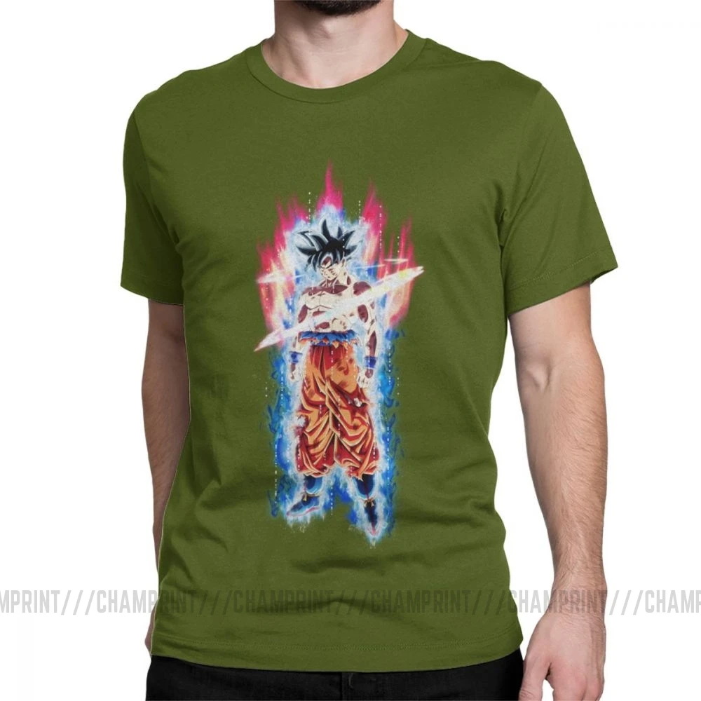 Goku Beerus Dragon Ball, мужские футболки, Vegeta Dbz, аниме, Harajuku, Забавные футболки, короткий рукав, вырез лодочкой, футболки, чистый хлопок, рисунок - Цвет: Армейский зеленый