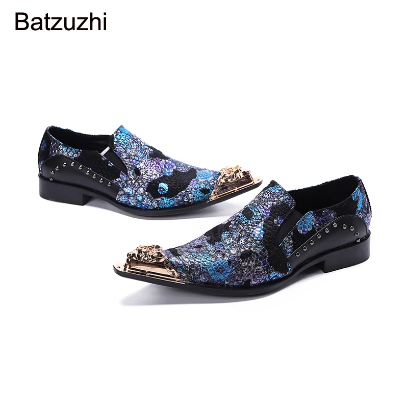 Batzuzhi 2021 новый дизайн кожаные модельные туфли Muti с острым носком и золотой