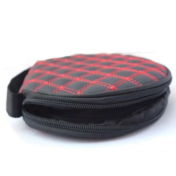 

Portable Round Zippered Car/Home 20 VCD Disc Holder Wallet Storage Bag Case Organizer (Black+Red)