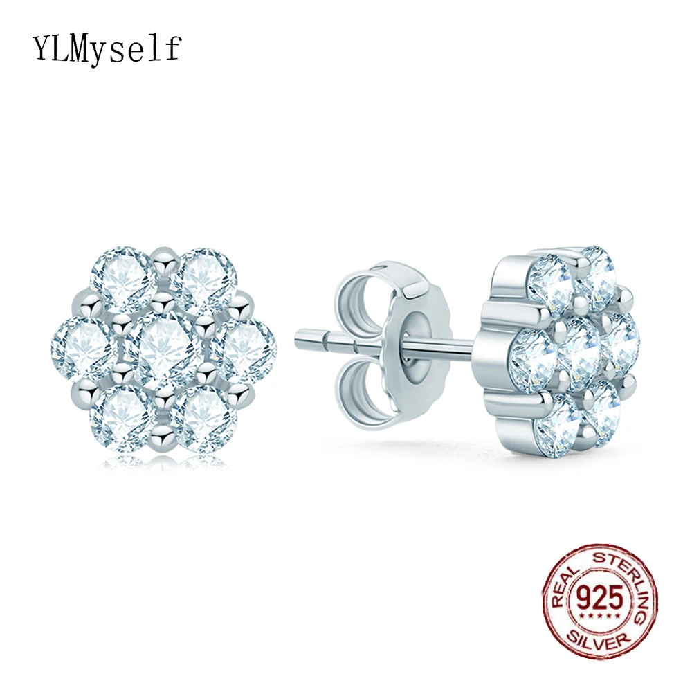 Real D Color Moissanite Diamond Earrings for Women 100% 925 Sterling Silver 2.5-3mm Sparkling Moissanite Jewelry