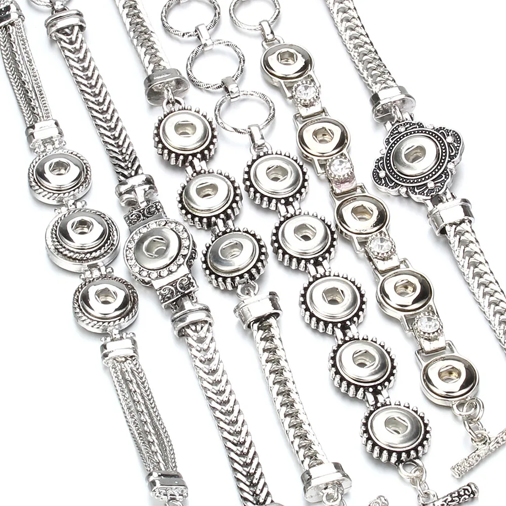 

10pcs/lot High Quality Snap Jewelry 12mm Snap Button Bracelet for Women Men Fit DIY Snap Button Jewelry Button Bracelet Bangle