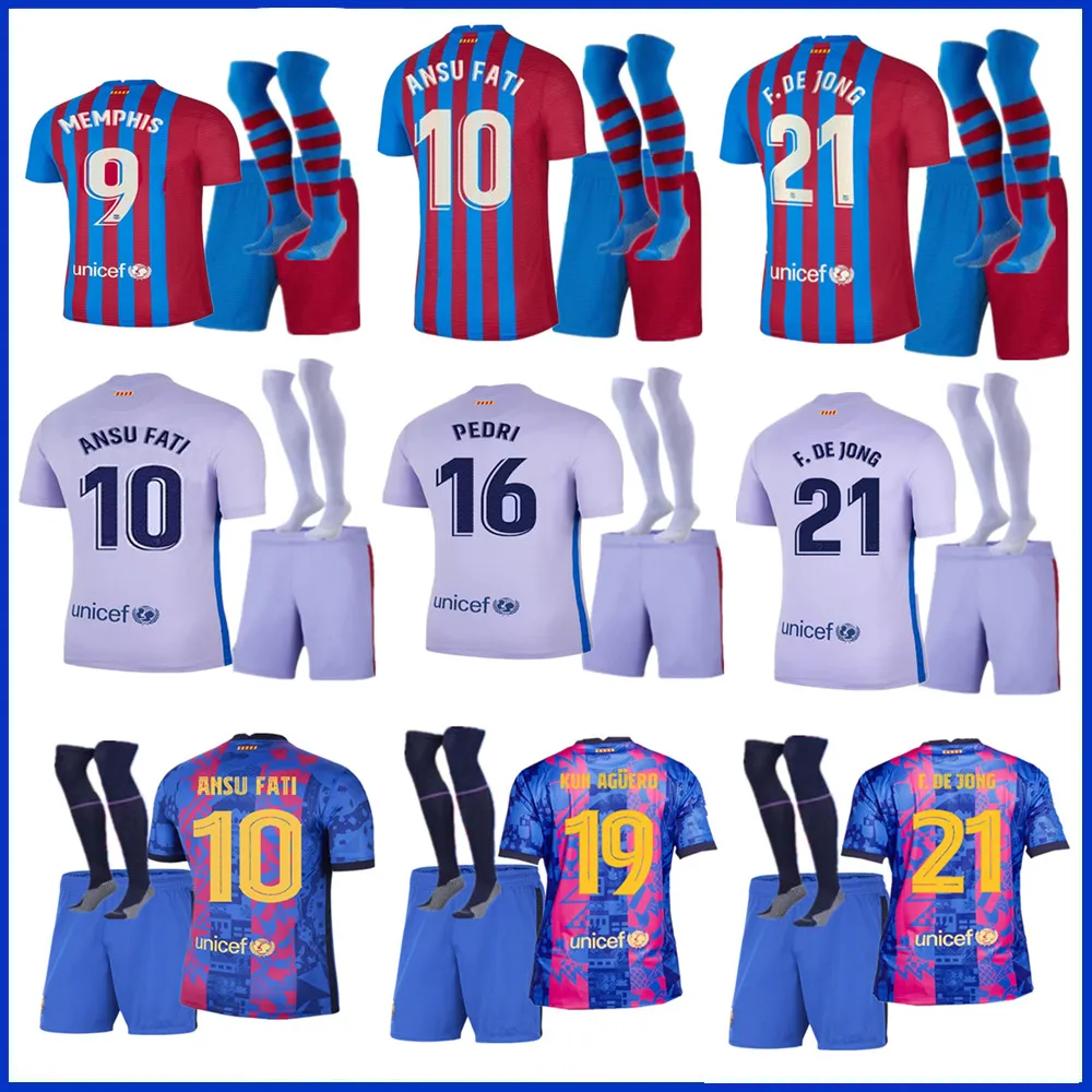 

21-22 barca t-shirt custom shirt Top quality 2021 2022 Barcelonaes Jerseys Free shipping Best sale kids kit men t-shirt