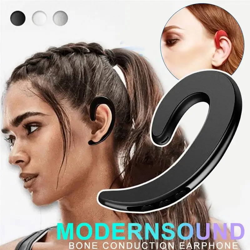 

Bone Conduction Earphone Wireless Headset Ear Hook Wireless Headphone Bluetooth Earphones Anti-Sweat For Business Office Driving