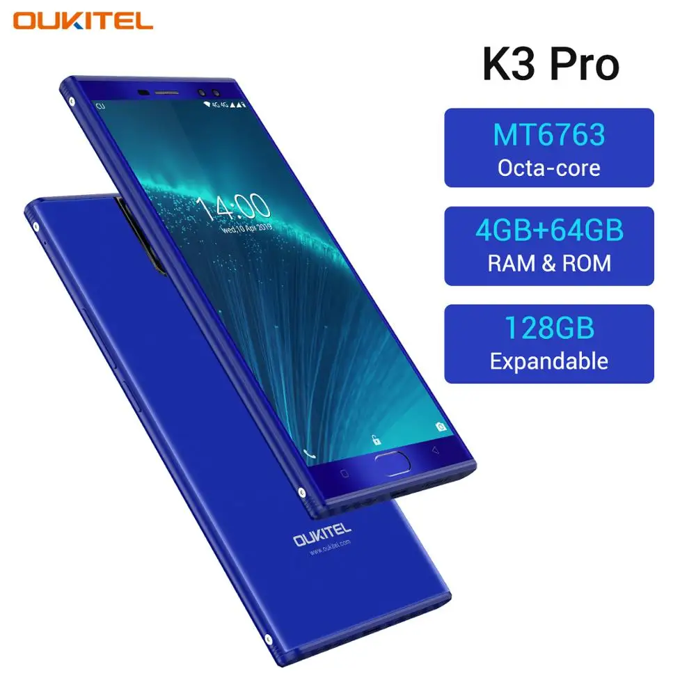 Oukitel K3 Pro мобильный телефон 5," двойной 2.5D экран 6000 мАч MT6750T Восьмиядерный 4 Гб 64 Гб 4 камеры 16MP+ 2MP фронтальный смартфон