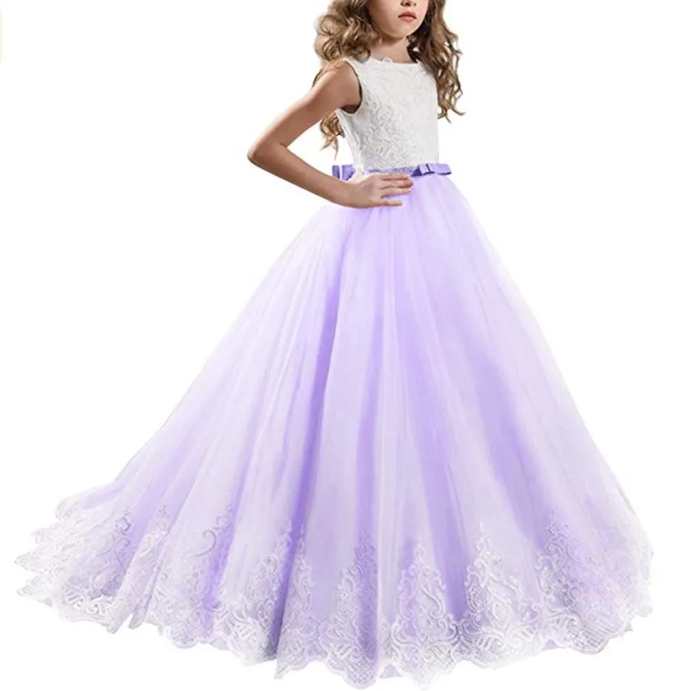 2020 New Years Kids Dress Flower Long Lace Elegant Teenagers Prom Gowns Dresses Girl Party Kid Evening Bridesmaid Princess | Детская
