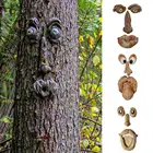 Новинка, украшение для старых деревьев, садовый двор, художественное украшение для улицы, скульптура, забавное садовое лицо, изделие для дерева для мужчин, товары для старого лица, C7r7