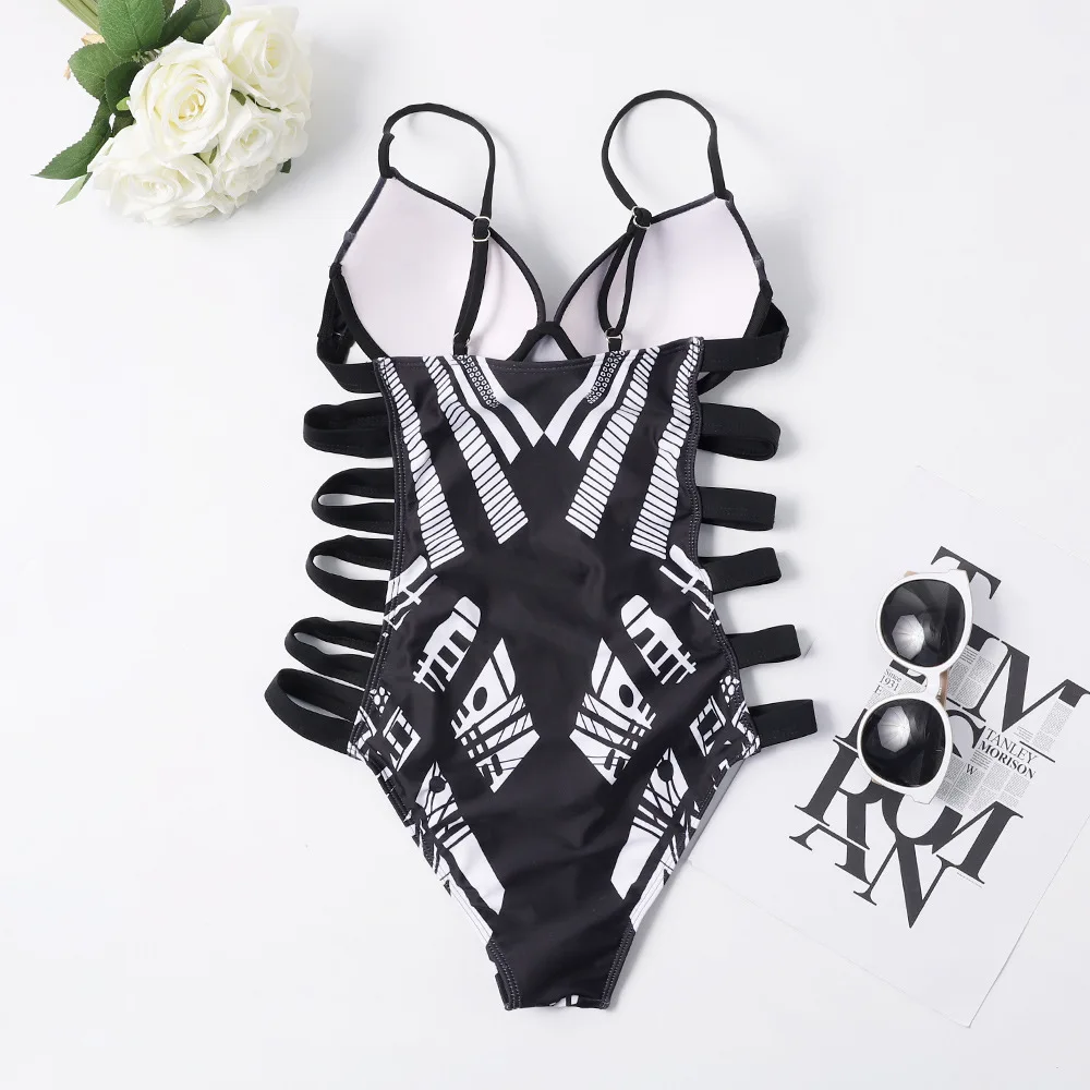 Однокусочный купальник с ремешками на боковой части Sexy Strappy Side для женщин, крест-накрест, с эффектом push up, купальная одежда 2020 года, пляжная одежда, бандажные купальники.