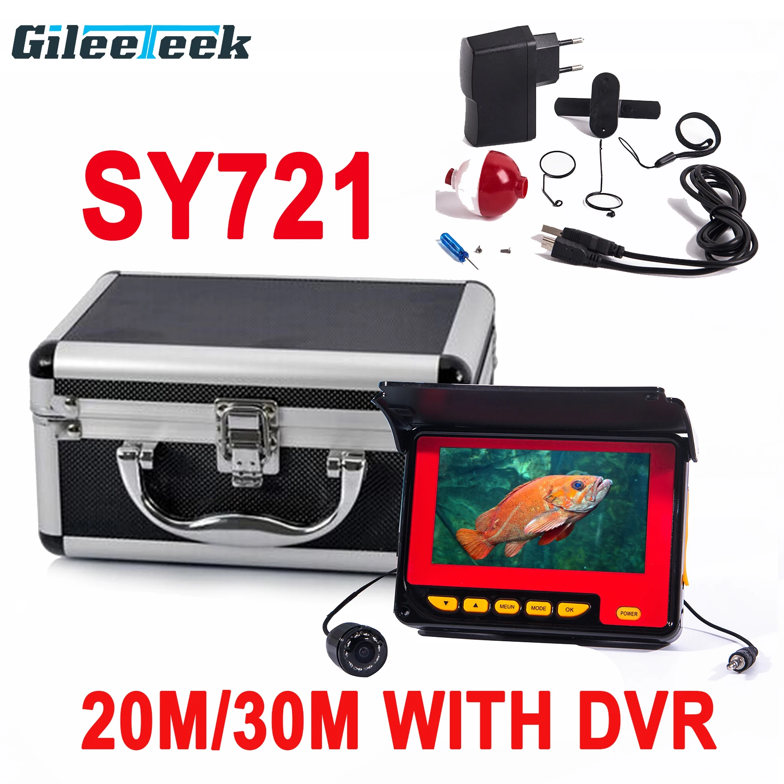 Precio SY721R-cámara Profesional De 4,3 Pulgadas Para Localizador De Peces, Videocámara Visual Con Cable De 20M Y 30M, 150 Grados, Cámara De Pesca Submarina Con 10 Uds., LED IR