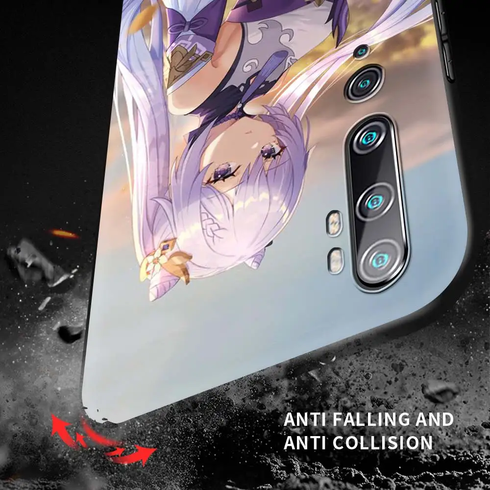 

Genshin Impact Cute Case For Xiaomi Mi 11 Poco X3 NFC Note 10 10T 9T CC9 9 A2 Lite 8 9SE A1 Black Shockproof Phone Shell
