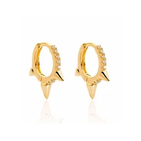 aide 925 sterling silver hoop earrings for women minimalist cz spikes huggie hoop earrings tiny gold hoops jewelry pendientes