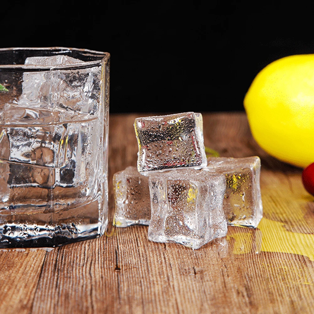 5-75pc 2cm/1cm Clear Fake Ice Cubes Artificial Acrylic Square Shape Ice Cubes Photography Props DIY Home Crafts Decor Ornaments