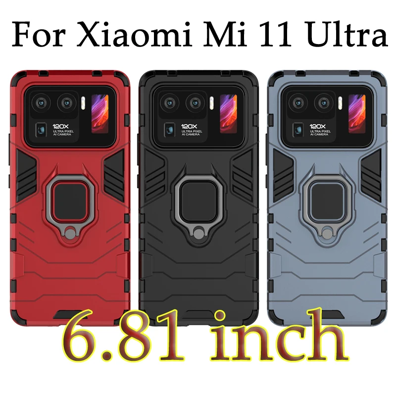 

For Xiaomi Mi 11 Ultra Case Finger Ring Armor Bumper Hard Case For Xiaomi Mi 11 Lite 5G NE Cover For Xiaomi 12 Xiaomi 11 11T Pro