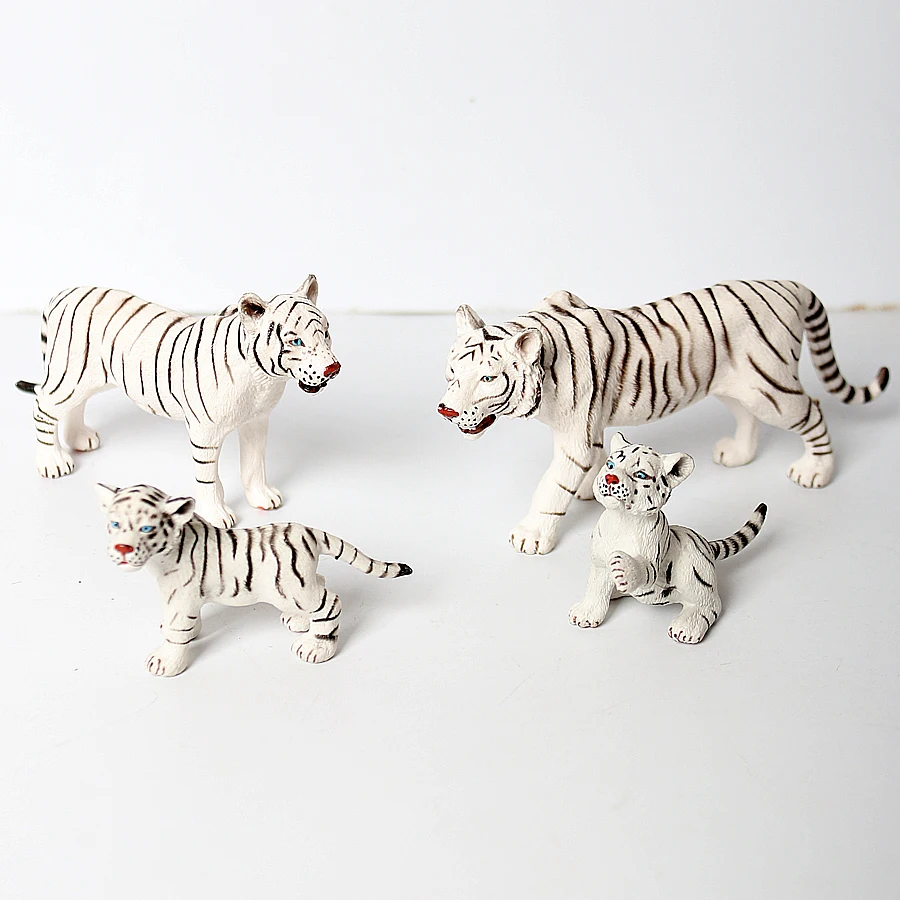 Подлинные дикие животные Kingdom White tigeress leopard Lion panther фигурки животных с кубиками