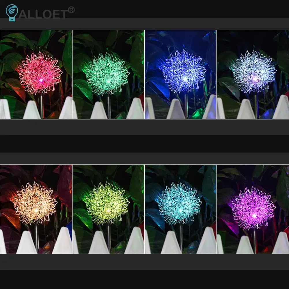 

4pcs LED Solar Light Dandelion Flower Ball Outdoor Waterproof Garden Lawn Stakes Lamps Yard Art for Home Courtyard Decoration
