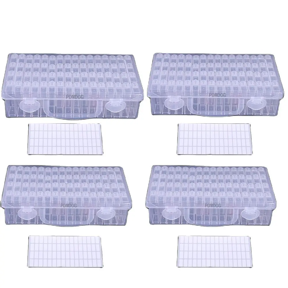 

64/128 Grids Plastic Box Organizer Medicine Case diamond painting Storage Box Embroidery Storage Case Jewelry Accessories Tools