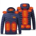 Жилет с подогревом 11 дюймов, моющаяся теплая куртка с электрическим подогревом и зарядкой через Usb, уличная теплая куртка с контролем температуры для кемпинга, походов