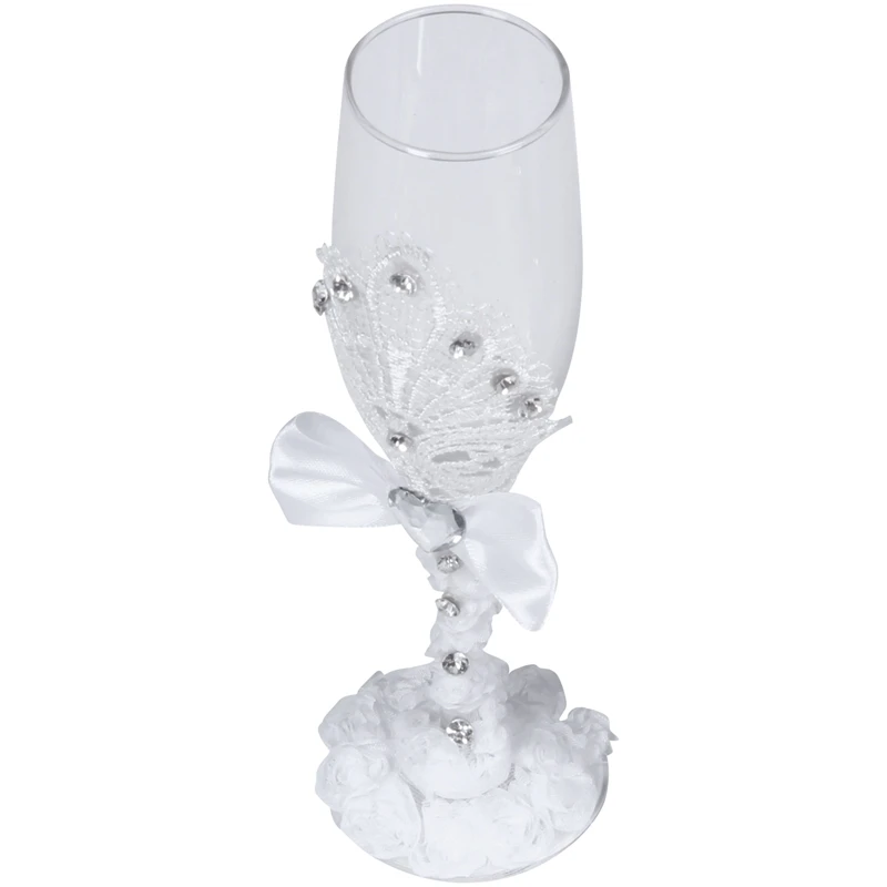 1 пара свадебный подарок для душа кружевной Набор бокалов шампанского тостов