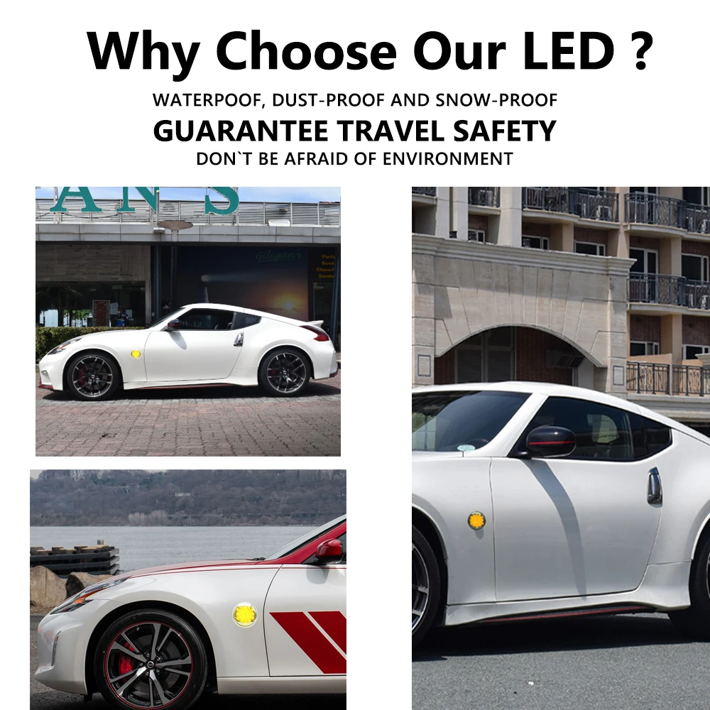 

2PCS LED Side Marker Signal Light Turn Indicator Lamp For Nissan 370 Z Coupe (Z34) Coupe NISMO (Z34) Roadster (Z34)