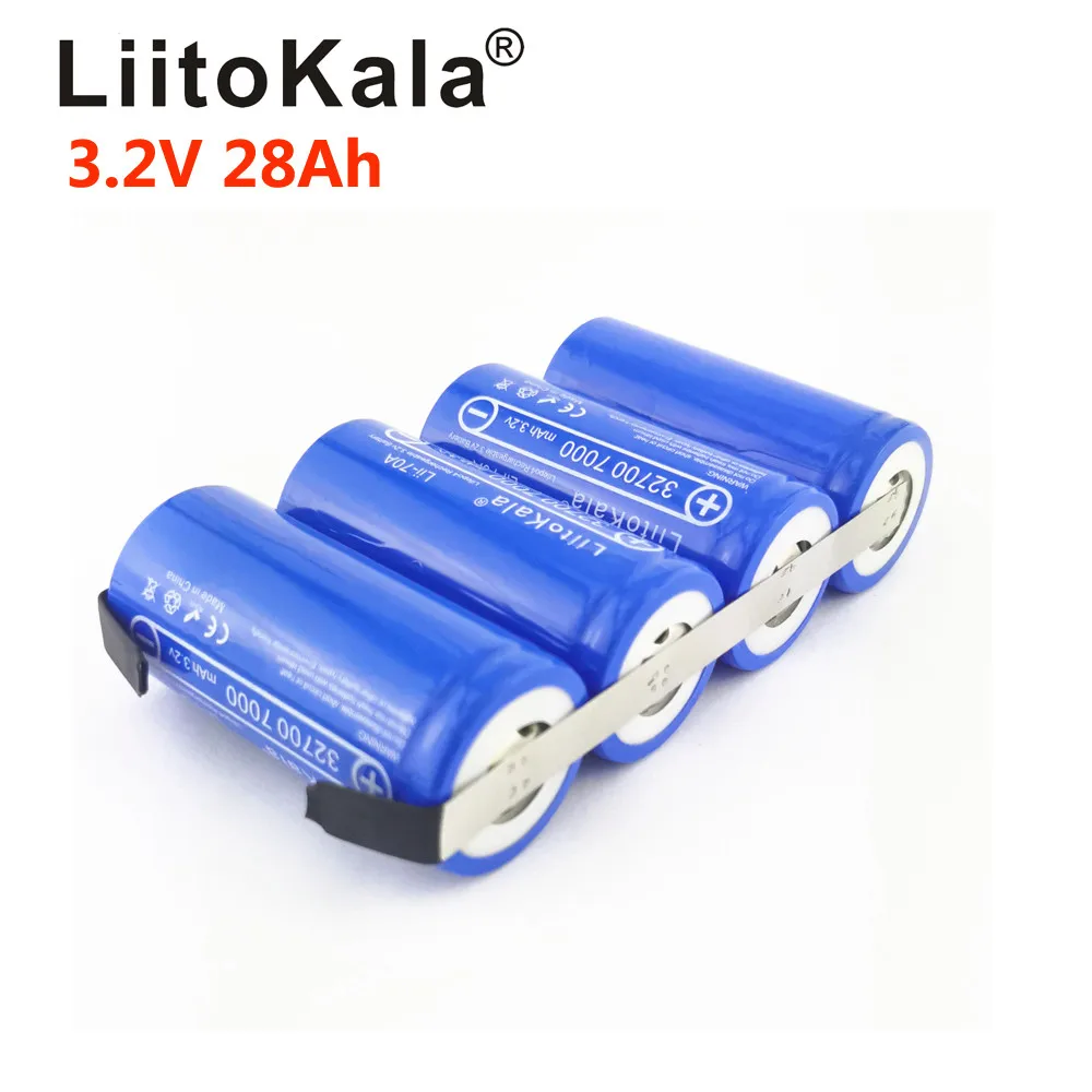 LiitoKala 3 2 В 32700 12 24 в 36 48 28 Ач перезаряжаемый Lifepo4 высокий Слив для аккумуляторного