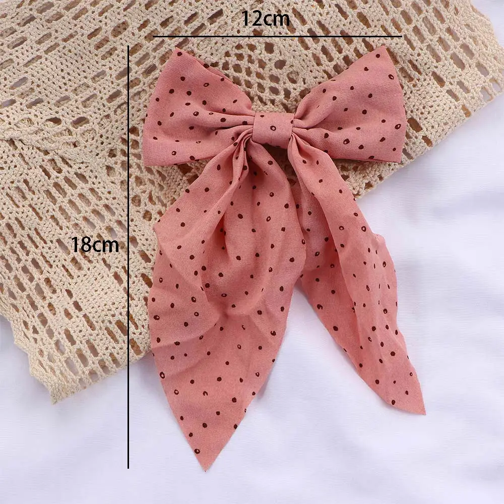 

Fashion New Cloth Wave Point Bow Barrettes Double Layer Hair Clip For Women Girls Hairgrips Sweet Ribbon Hair Accessories