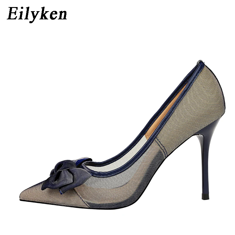 EilyKen/Новинка 2021 года Сезон весна осень Женские туфли лодочки из сетчатого