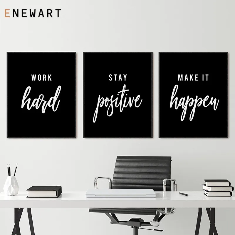 

Office Decor Hustle Poster Work Hard Inspirational Quotes Wall Art Motivational Print Entrepreneur Gift Canvas Painting Picture
