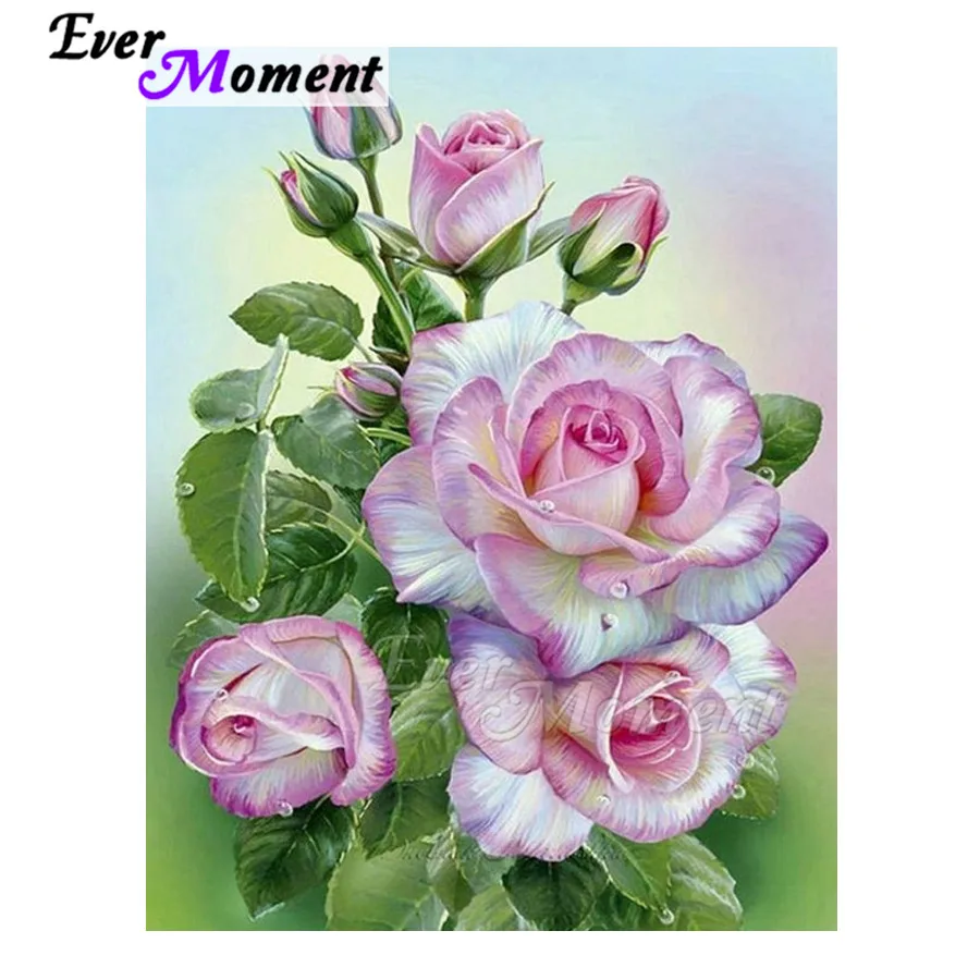 Набор для алмазной вышивки с изображением розовых цветов|Алмазная мозаика и