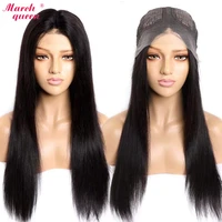 march queen peruvian non remy straight lace front human hair wigs for black women 150 13x1 4x1 t part lace wig human hair