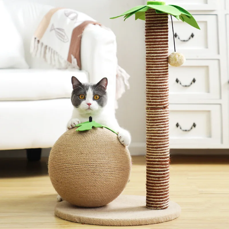 

Кокосовой пальмы джутовый шар 360 градусов шлифовальная машина для захвата доска игровой комплекс для кошек полюс на платформе кошачьи игру...
