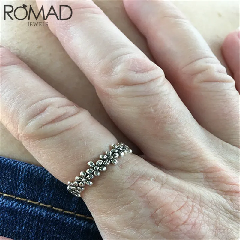 Женское Винтажное кольцо ROMAD в виде цветка маргаритки простое маленькое из