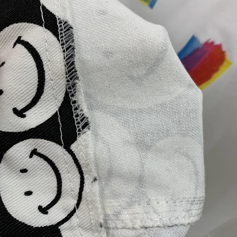 

Straight Overalls Women Summer 2021 Loose Casual Smiley Face Pattern Printed High Waist Harajuku Pants Grunge Clothes