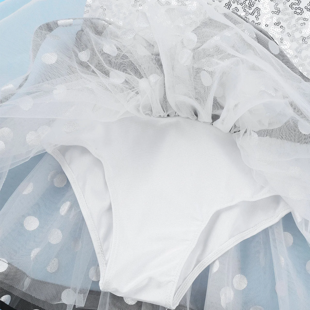 Блестящая блестящая черно-белая юбка для девочек Детские балетные и