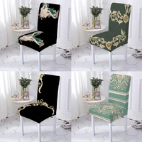 european pattern black nordic p stretch chair covers dinner room anti dirty kitchen seat cover 1pc high living spandex chair s