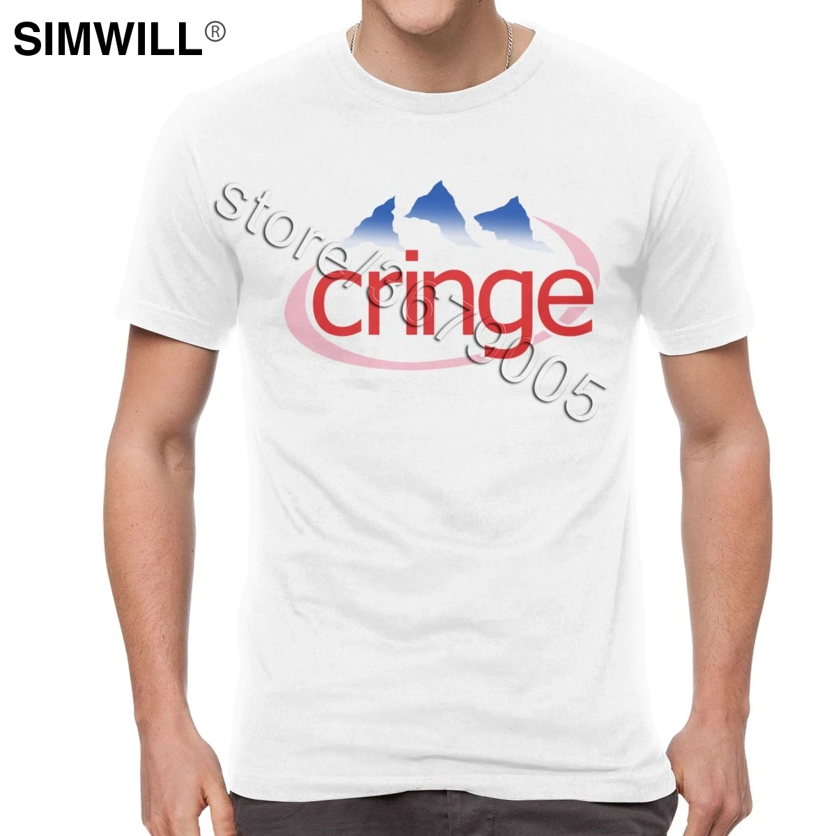 Классический городская мода футболка для мужчин хлопок Cringe воды Летняя одежда с