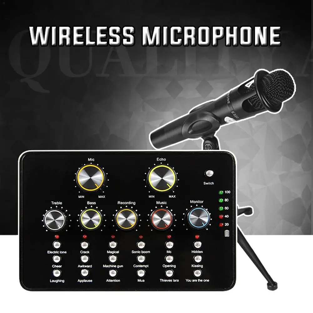 

USB Аудио Микрофон V10, Портативная звуковая карта, Интернет-развлечения, персональная потоковая передача живого звука, подходит для ПК, телеф...